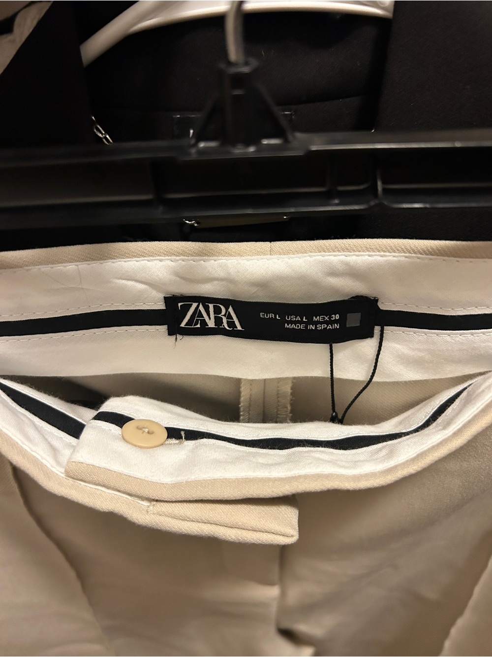 Zara Light Beige Wide-Leg Trousers - Picture 2 of 3